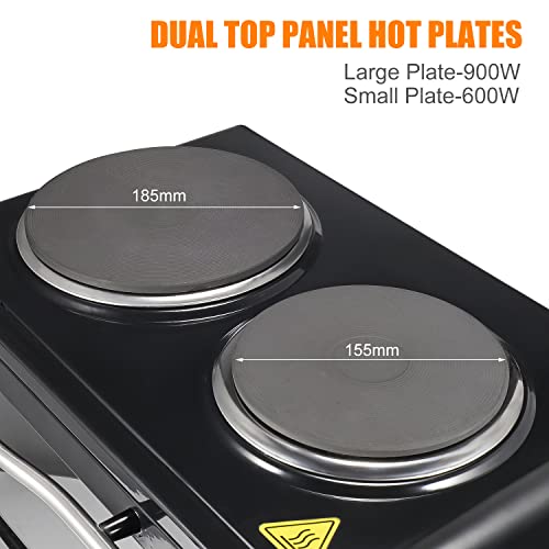 Kitchen-Convection-Oven-1500-Watt-Countertop-Turbo-25-Quarts-Rotisserie-Roaster-Cooker-with-Grill-Griddle-Top-Rack-Dual-Hot-Plates-Toaster-Baking-Tray-Skewers-and-Handles