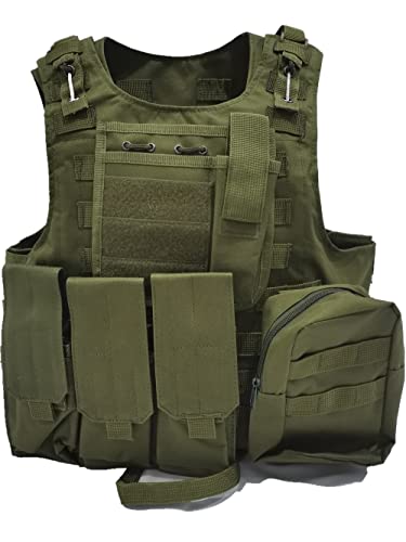 MERCIYD Gilet tactique militaire extérieur, gilet de jeu sur le terrain, équipement de protection de paintball, gilet de protection pour pistolet à air...