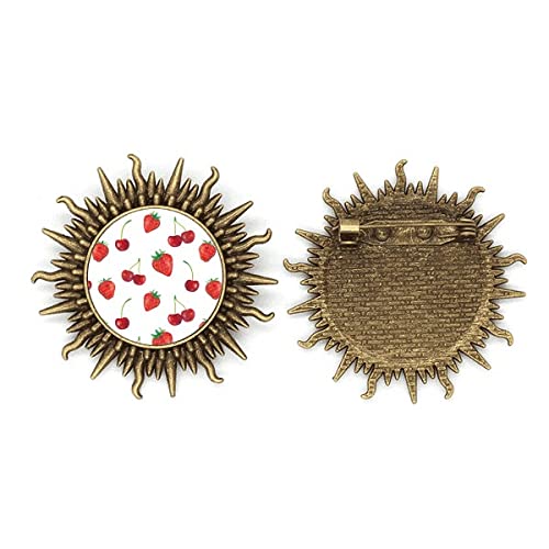 Broche fraises rouges en métal épingle fantaisie pour vêtement