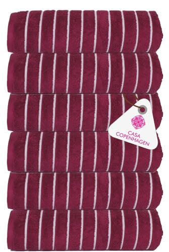 Image of Casa Copenhagen - Egyptian Cotton Ecstatic 6 Pcs Face Towel (30 X 30 cm) Colour : Burgundy