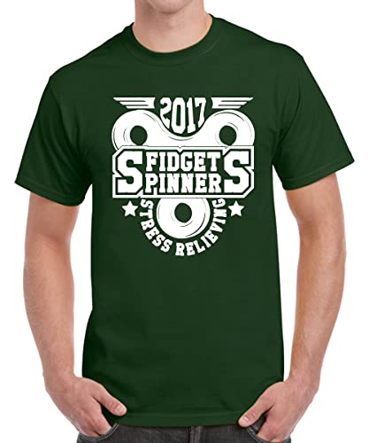 Image of Caseria Men's Cotton Printed T-Shirt -Fidget Spinner | 100% Cotton | Half Sleeves | Regular Fit | Printed | Round Neck | Graphic T Shirt