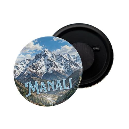 Image of dhcrafts Fridge Magnet Multicolor Himachal Pradesh Manali Glossy Finish Design Pack of 1 (58mm)