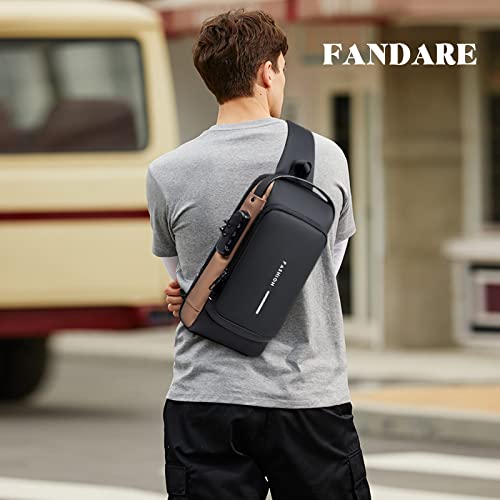 Image of FANDARE Anti-theft Sling Bag Business Men Bag Chest Crossbody bags with USB