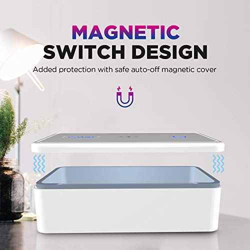 Cahot Caixa de desinfetante com luz UV rápida, desinfetante de luz UVC portátil com rack extra, carr