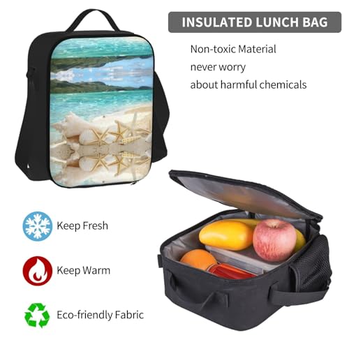 Sac à dos de plage avec boîte à déjeuner ensemble cartable d'école noir