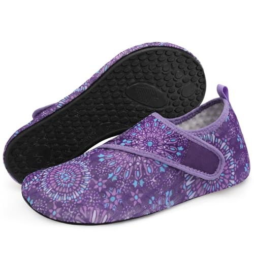 BARERUN Men Women Water Shoes Quick-Dry Aqua Socks Barefoot Slip-on for Beach Swim Sport Surf Yoga Exercise Purple Women Shoes Size 10.5-11 Men Shoes Size 8-9 - Thumbnail 5