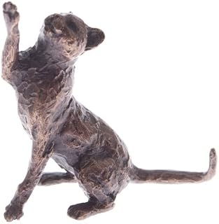 Butler & Peach - Solid Bronze Miniature Cat Sitting