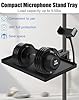 BILIONE Microphone Stand Tray with Crab Clamp, 10.6" x 7.8" Large Shelf Attachment Clamp on Studio Music Floor Stands for Storage (Tray with Phone Holder) #4