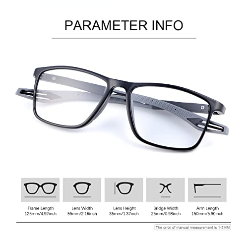 Devirld Progressive Photochromic Multifocus Reading Glasses Spring Hinge Computer Blue Light Blocking Transition Sun Readers #TOP2