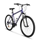 Betterland 26 Inch Mountain Bike, 21-Speed Adult Bicycle with Dual V/Disc Brakes,Front Suspension, High Carbon Steel Frame, with Adjustable Ergonomic Seat Bicycle (X5 Blue&Purple)