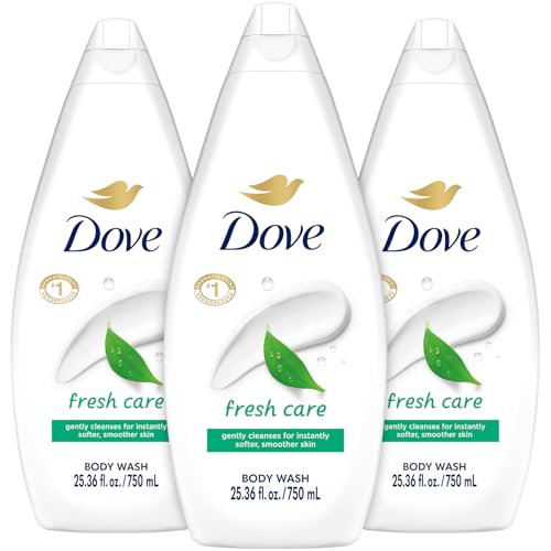 Dove Body Wash, Fresh Care, Value-Size 3-Pack – Soothing Moisturizing Cleanser for Soft Skin, 25.36 Oz Ea