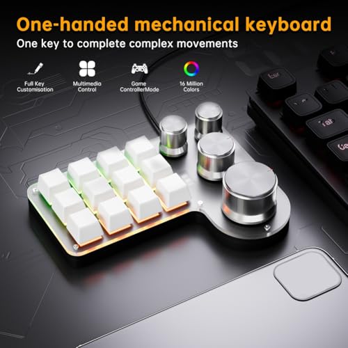 Mini clavier macro 12 touches mécanique USB noir pour bureau de streaming