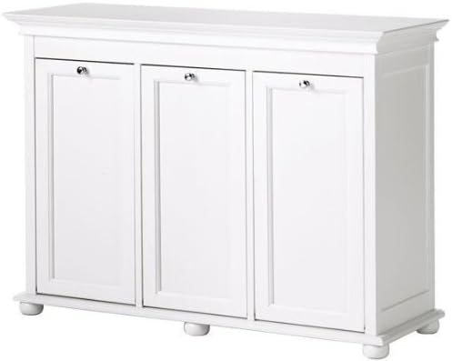 Home Decorators Collection Hampton Bay 37 Inch White Triple Tilt Out Bathroom Hamper, 27" Hx37 Wx13 D, White