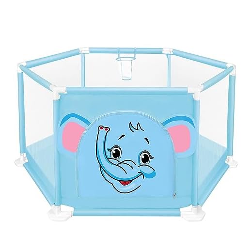 Cercadinho Baby 125cm Guta Guti Elefantinho Azul