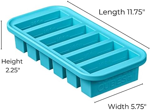 Souper Cubes 1/2 Cup Freezing Tray with lid, Pack of 2, makes 12 perfect 1/2 cup portions, freeze pesto, salsa, or sauce