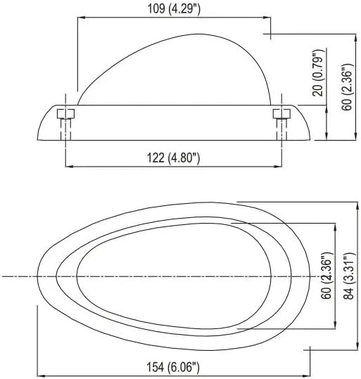 Miniatura 5 de Par (cantidad 2) 6 "ámbar Sleeper Cab LED Side MarkerTurn Led Light Clearance para Freightliner CenturyColumbia montaje en superficie 15LED,