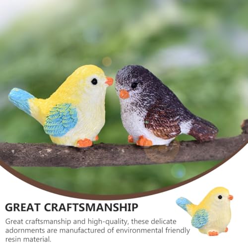 KESYOO 樹脂製ミニ鳥の置物 アソートカラー デスクトップの鳥の飾り おしゃれな書棚やオフィスデスク用 インテリア小鳥フィギュア ホームデコレーション 8個入り ランダムカラー [2]