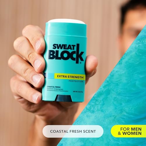 SweatBlock Deodorant Antiperspirant for Women & Men - 24-Hour High Degree Sweat & Odor Protection - Non-Irritating Smooth Glide - Coastal Fresh Scent (2 Pack) - Image 4