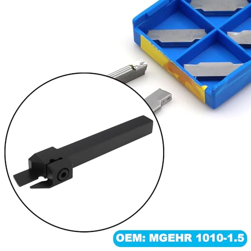 OTOTEC 1 Set Cut-Off Nut-Drehmaschine Werkzeughalter mit kleinem Schraubenschlüssel rechts MGEHR1010-1.5 kompatibel mit MGMN150 Einsätzen