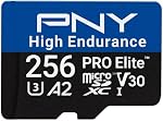 PNY 256GB PRO Elite™ High Endurance C10 U3 V30 A2 microSDXC – Up to 68.8K Continuous Recording Hours, Up to 100/90MB/s Read/Write, 4K UHD, Full HD, UHS-I, Surveillance, Home Security, Dash Cam