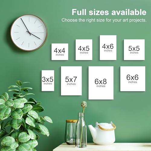 PHOENIX Small Painting Canvas Panels 5x7 Inch, 24 Bulk Pack - 8 Oz Triple Primed 100% Cotton Acid Free Canvas Boards for Painting, White Blank Flat Canvas Boards for Acrylic, Oil Paints - Thumbnail 7