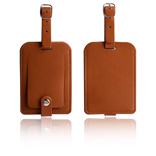Luggage Bag Tags Leather Travel Id Labels Suitcase Name Tags With Snap #TOP1