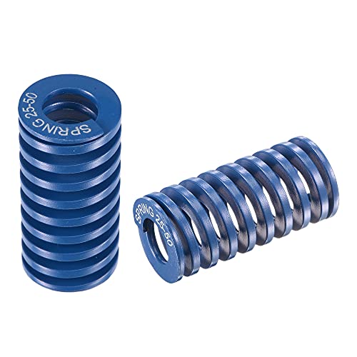 Image of sourcing map Compression Mould Die Spring, 25mm OD 50mm Free Length 65Mn 824N Load Capacity Blue 2pcs
