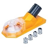 POWERTEC Drill Dust Collection Base with Suction Mount and 4 Interchangeable Drill Guide Bushings '1/4', '5/16', '3/8', '1/2' – Works with POWERTEC Hose Kits – Supports Hole Size Up to 2-5/8' (70450)