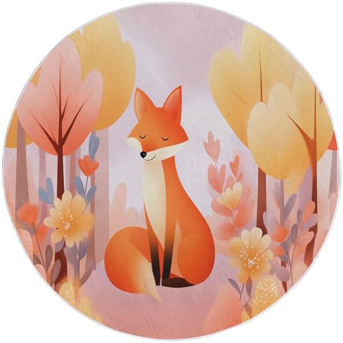 Tapis de chambre renard en velours corail doux et résistant 80 cm - 3