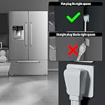 Adoreen 14/3 Gauge Flat Appliance Power Extension Cord 7 Ft White, 3 Prong Flat Plug Low Profile Grounded Wire Cable, SPT-3, 15A 125V for Air Conditioner, Refrigerator &All Major AC Units-ETL