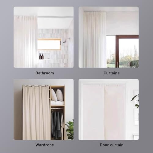 Self-Adhesive Ceiling-Mounted Curtain Track, Easy to Install Room Divider for Living Room, Bedroom, Bay Window, Hospital, Hotel - 460cm (15.1ft)