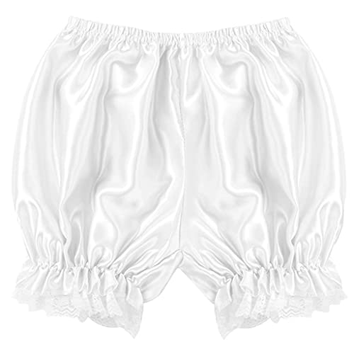 zrshygs Femmes Silky Satin Lolita Bloomers Volants Dentelle Garniture Maid Lâche Citrouille Pan Cover