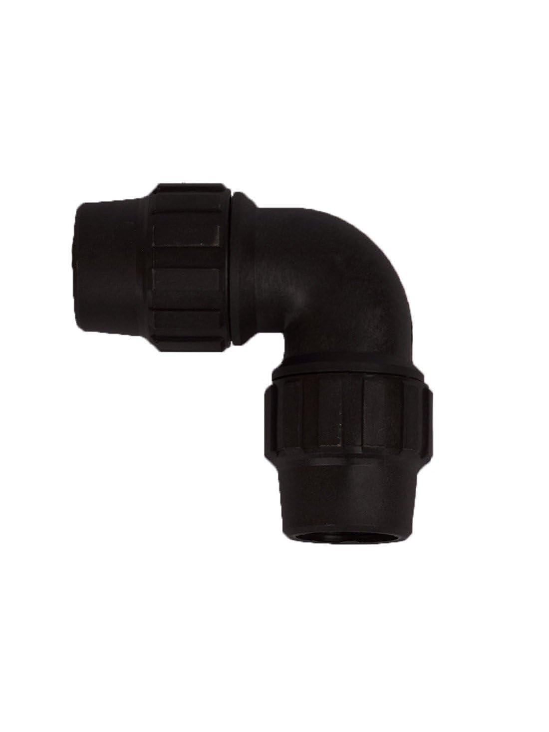 JARDIN202 - Codo 2 Bocas Iguales de Polietileno para Tubería de Riego por Goteo - Varias Medidas | 90mm (Pack 5 uds)
