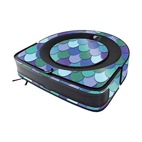 Image of MightySkins Glossy Glitter Skin Compatible with iRobot Roomba s9 Vacuum - Blue Scales | Protective High-Gloss Glitter Finish | Easy to Apply and Change Styles | Made in The USA