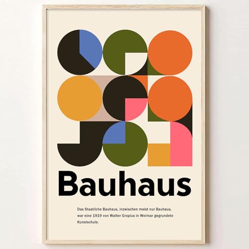 Arte de pared de Bauhaus moderno de mediados de siglo, impresione...