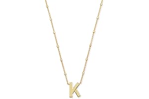 Delicado Collar Colgante Letra Hecha de Latón Bañado en Oro de 14k para Mujer