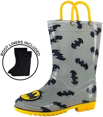 DC Comics Boys Batman Toddler Rain Boots With Soft Removable Liner, Age 5 Years | Image 6