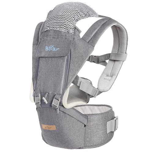Bear-Baby-Carrier-6-in-1-Baby-Carrier-Newborn-to-Toddler-with-Hip-Seat-Ergonomic-M-Position-for-3-36-Month-7-44lbs-Baby-Adjustable-Size-for-Enhanced-Lumbar-Support-Perfect-for-On-The-go