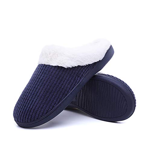 Laiwodun Pantuflas Mujeres Zapatillas, Zapatillas Invierno, Pantuflas con Forro cálido, Suela sólida, Zapatos