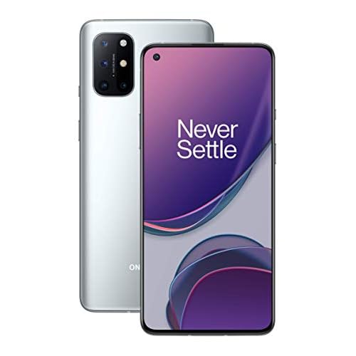 OnePlus 8T Lunar Silver | Display 6,55 Zoll 120 Hz FHD+ Fluid Display | 8 GB RAM + 128 GB Speicher | Quad Kamera | 65 W Warp Charge | Dual SIM | 5G