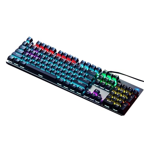 Image of HP GK400F Wired Mechanical Keyboard (Office /Gaming Dual-Use) - USB Wired Connection, Silver&Gunmetal&Black Color Scheme, 104-Key Layout, Brown Switches, Mixed-Color Lighting, Top-Printed Keycaps,