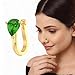 VAMA FASHIONS Stylish Gold Plated Emerald Stone Without Piercing Clip On Nose Pin Pressing Type Nose Ring Stud for Women