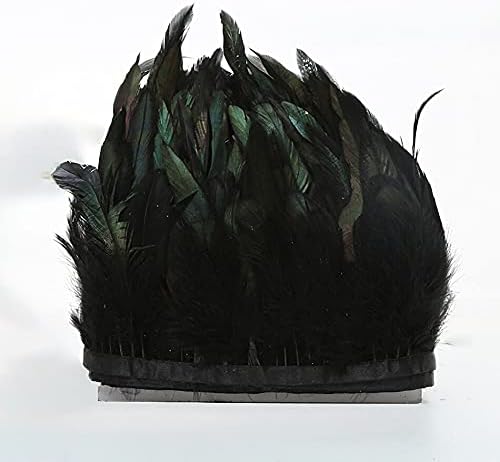 10M Wedding Party Feathers Trims Needlework Colored Rooster Feather Craft Sewing DIY Plume Ribbon Decorations 13-18cm - 10 Meters - Zamihalaa