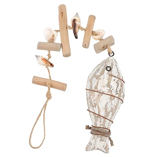 Holibanna Colgante De De Madera Decoración De Pared El Hogar Decoración Náutica Rústico Náutico Decoration Costero Decoracion Marinera De Madera con Tema De Playa Cuerda De Algodón