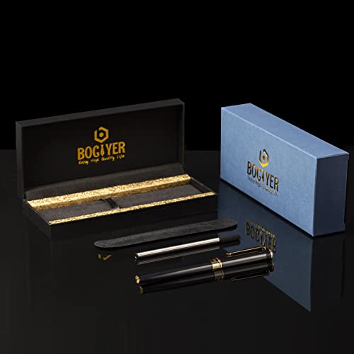 Bociyer Rollerball Pen - Black Ink Refill Pens,Luxury Pen,Best Ball Pen Gift Set,Elite Pen,School Pen,Signature Pens,Metal Pen,Executive Pen,Office Pen,0.5Mm Pens #TOP1