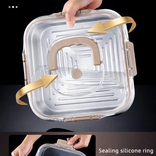 Image of Stainless Steel 2600ml Food Storage Container /Bento Lunch Box with Airtight Lid & Handle | Leakproof, Fridge & Freezer Safe Meal Prep Container for Fruits, Vegetables, Meat & Leftovers