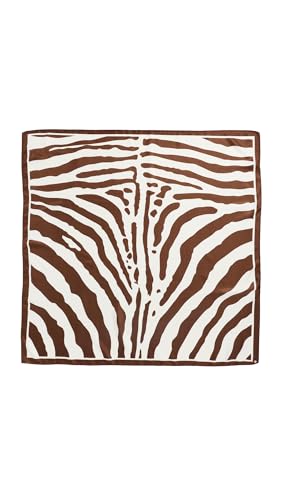 Lele Sadoughi Womens Oversized Zebra Square Satin Scarf Walnut One Size