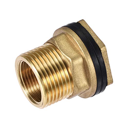 Conector pasamuros G3/4 hembra y G1 macho uxcell en latón para depósitos de agua 2