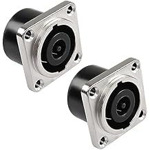 MEIRIYFA NL8MPR Speakon Panel Mount Socket Connector 8 Pole Female Audio Speakon Square Jack D-Type Silver-Plated Twist Lock Adapter for NL8FC, NL8FX, NLT8X, NL8FC, NL8FX 2PCS