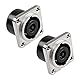 MEIRIYFA NL8MPR Speakon Panel Mount Socket Connector 8-Pole Buchse Audio Speakon Square Jack D-Typ versilberter Twist Lock Adapter für NL8FC, NL8FX, NLT8X, NL8FC, NL8FX (2PCS)